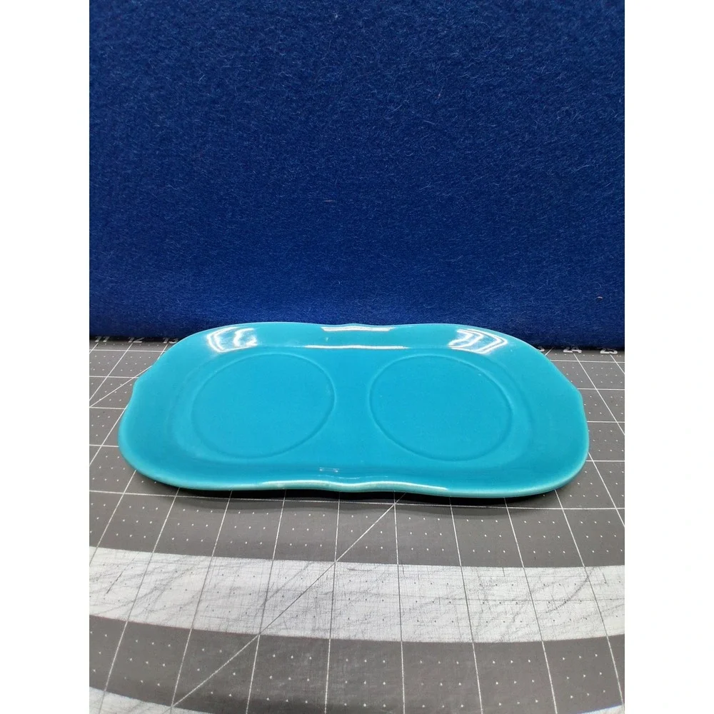 Pioneer Woman Soap Lotion Tray Turquoise Scalloped Ceramic Sink Side Plate